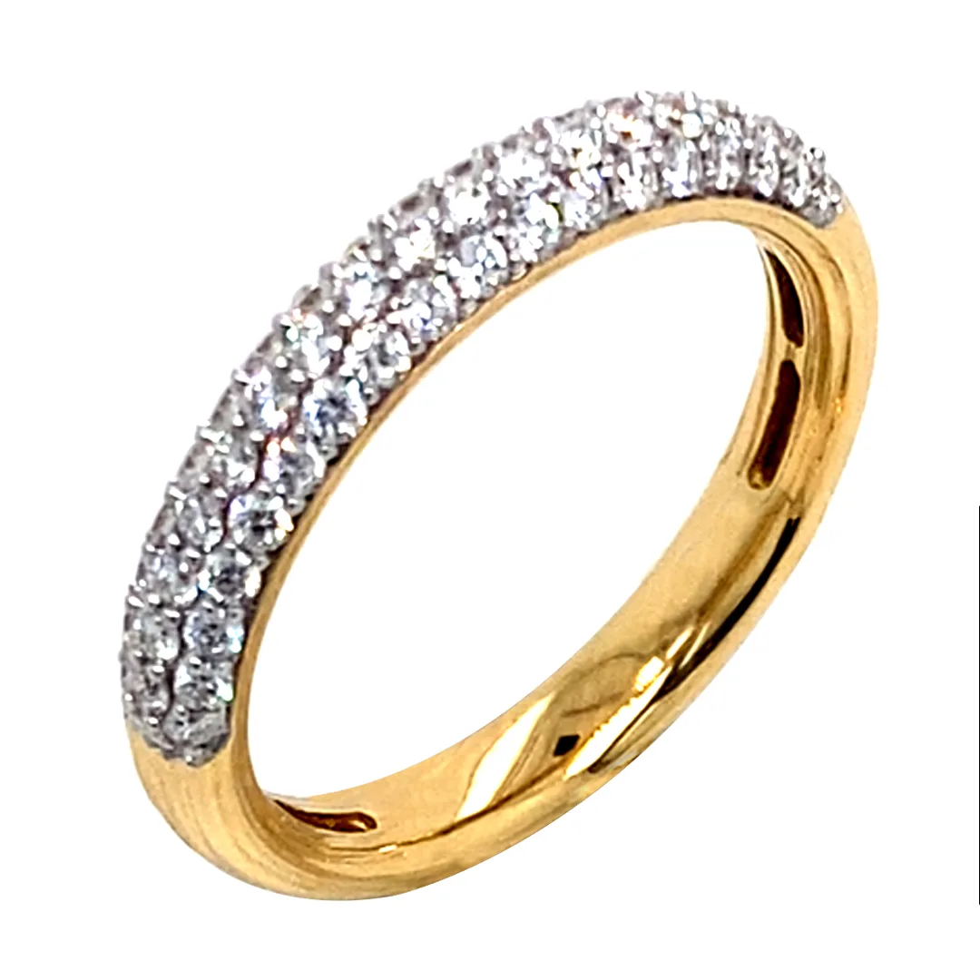 18K Two-Tone Gold Diamond Band