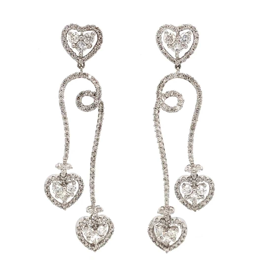 18K White Gold Diamond Earrings