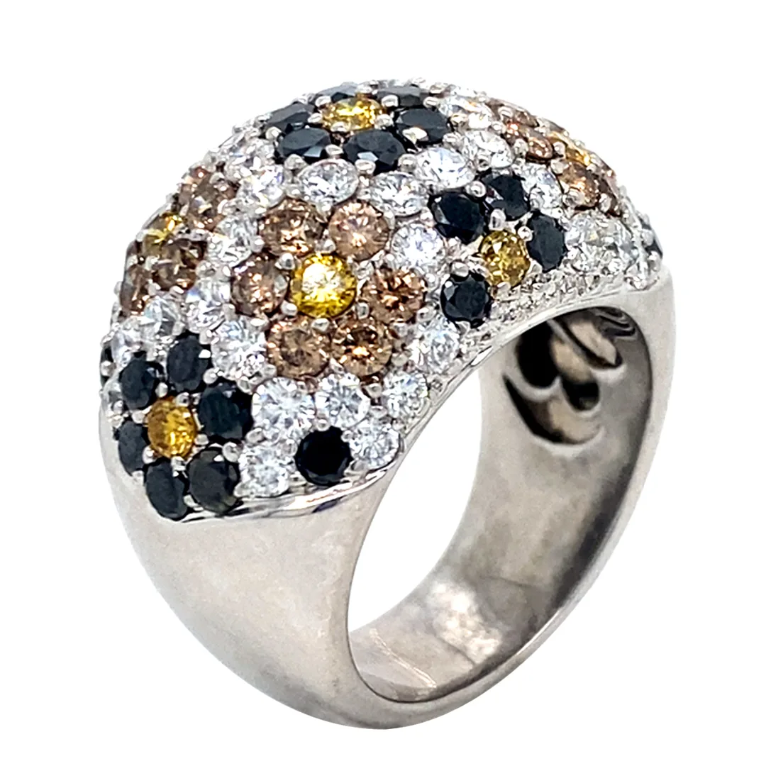18K White Gold Black Diamond Band