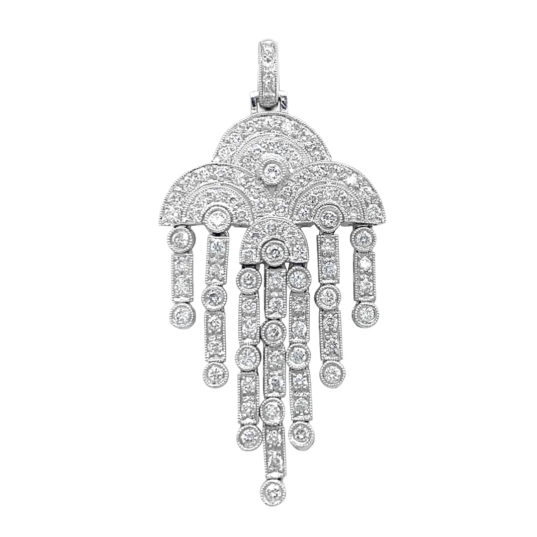 18K White Gold Diamond Pendant