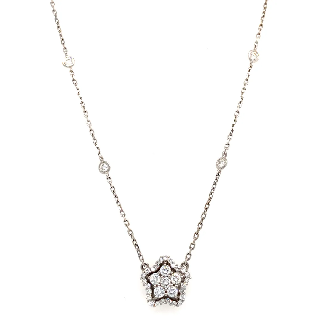 18K White Gold Diamond Necklace