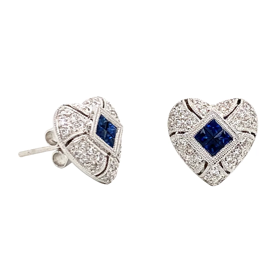 18K White Gold Sapphire Earrings