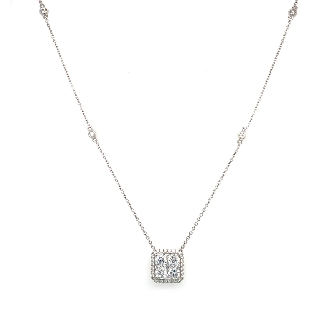 18K White Gold Diamond Necklace