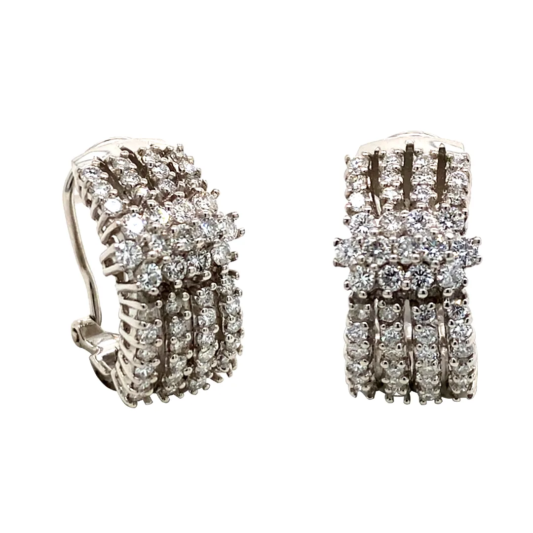 18K White Gold Diamond Earrings