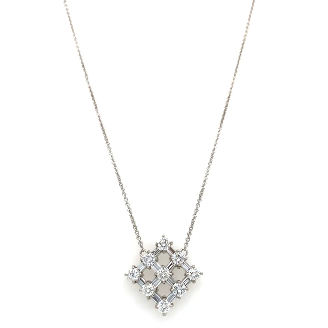 18K White Gold Diamond Necklace