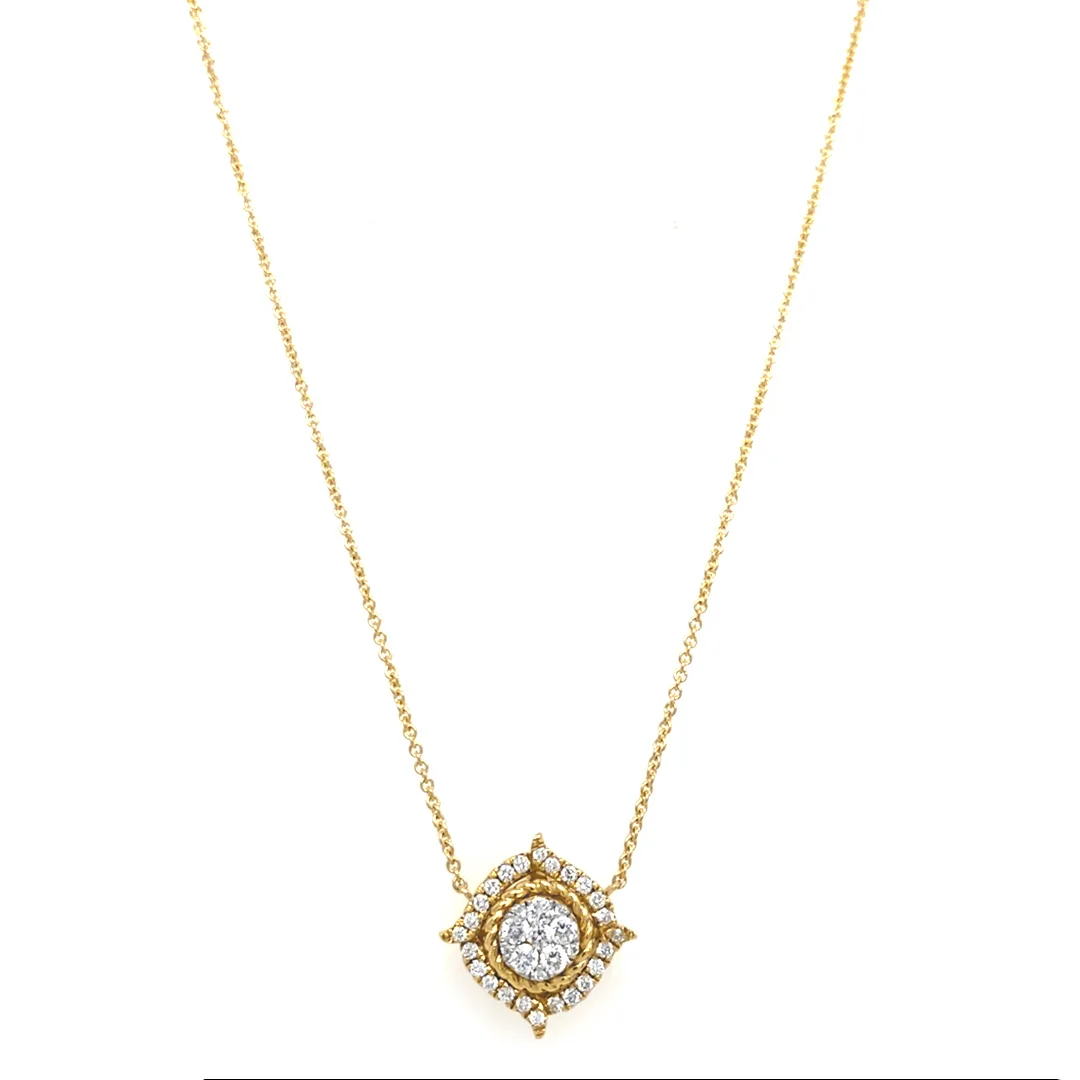 18K Yellow Gold Diamond Necklace