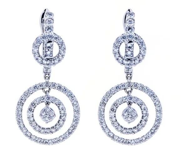 18K White Gold Diamond Earrings