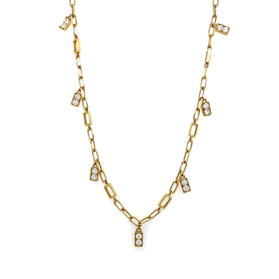 18K Yellow Gold Diamond Necklace