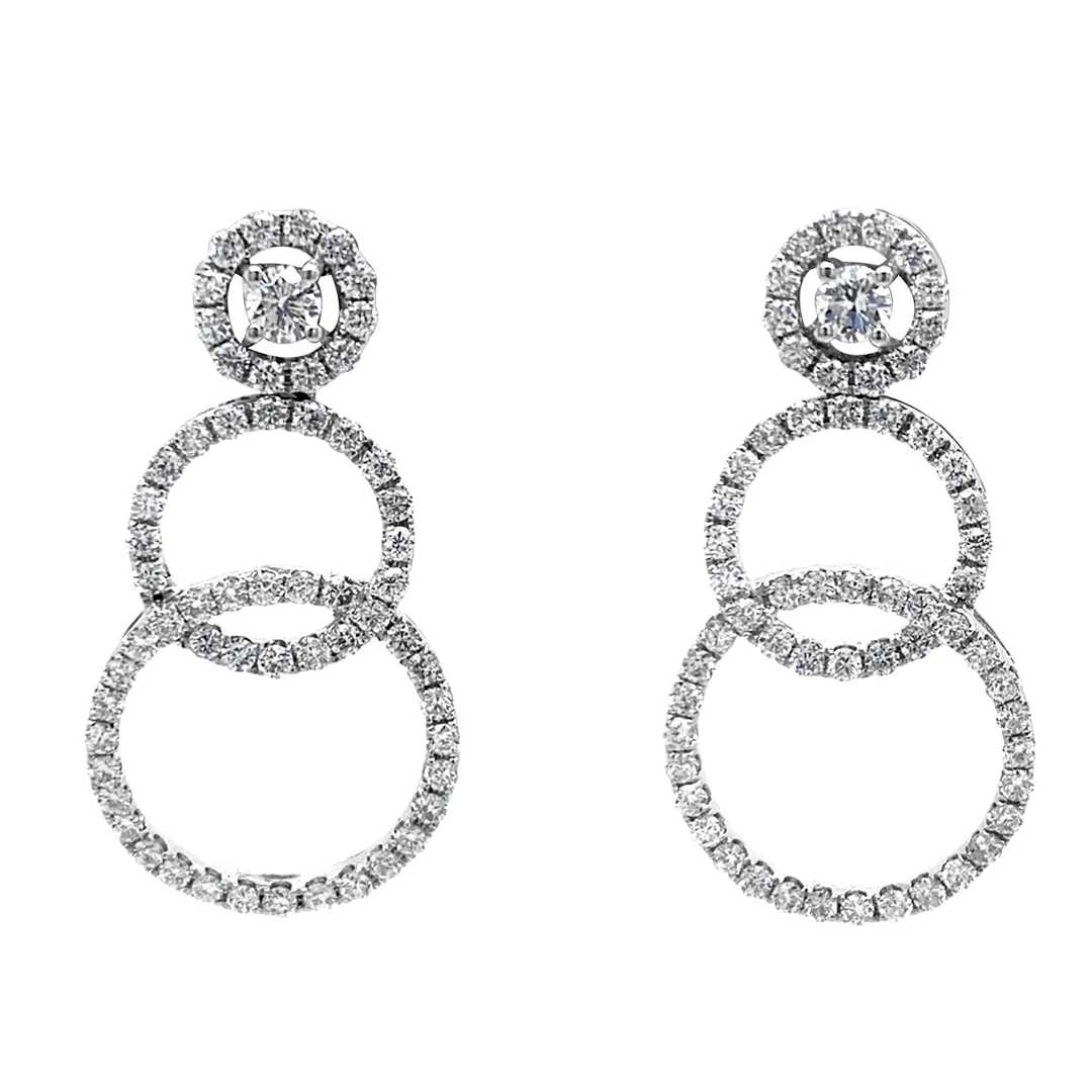 18K White Gold Diamond Earrings