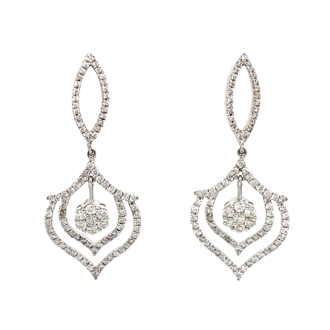 18K White Gold Diamond Earrings