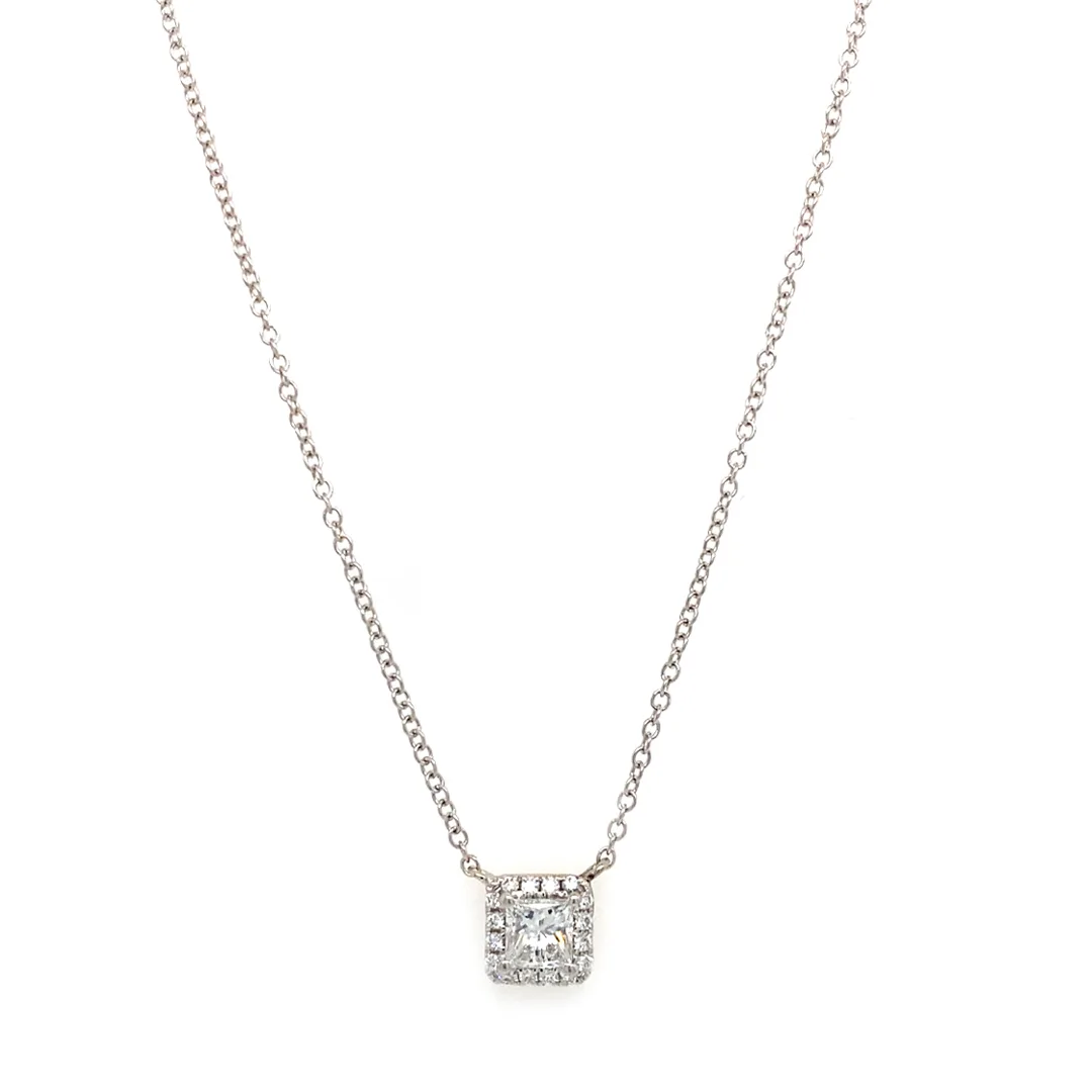 18K White Gold Diamond Necklace