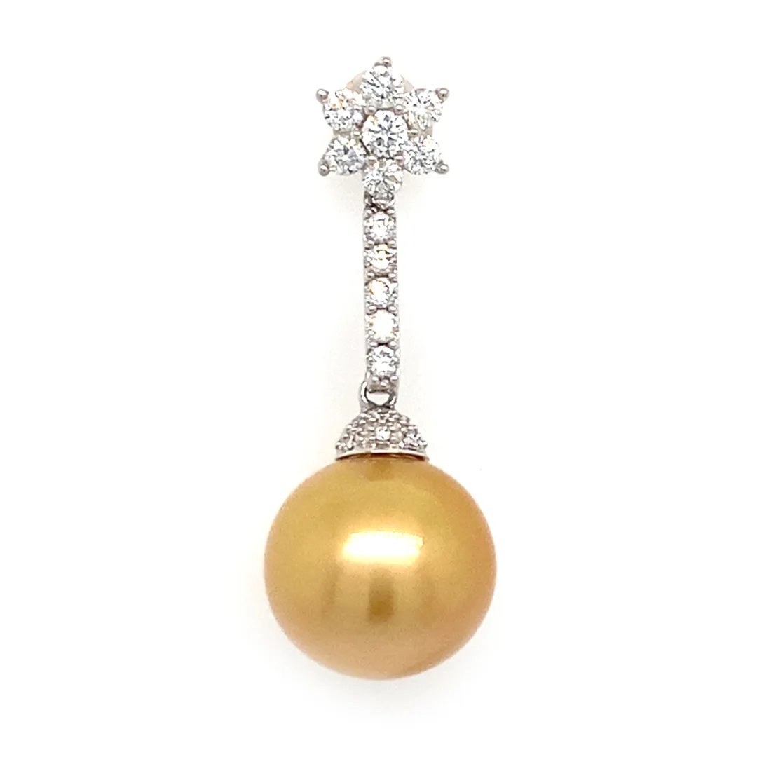 18K White Gold Gold Pearl Pendant