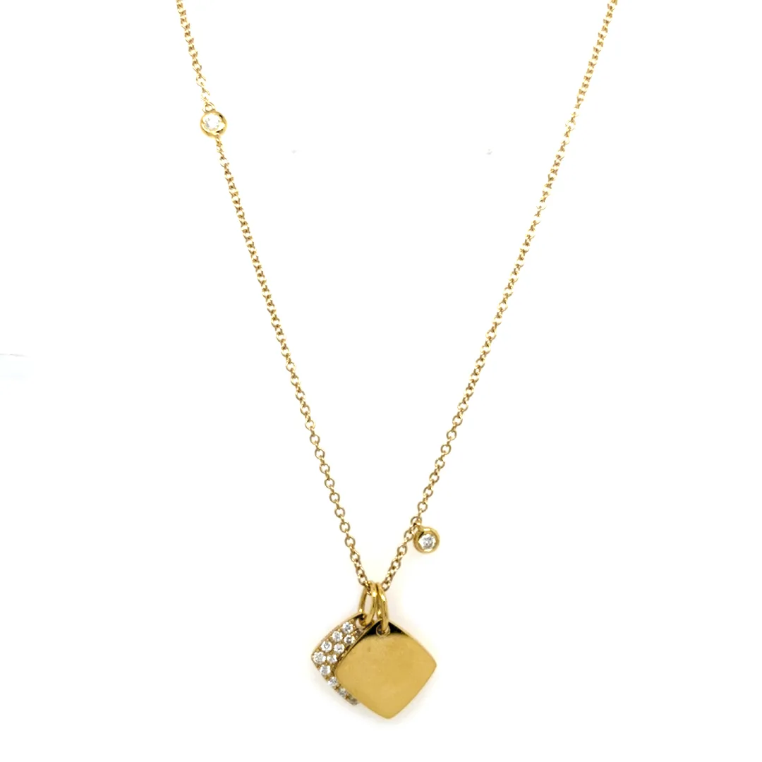18K Yellow Gold Diamond Necklace