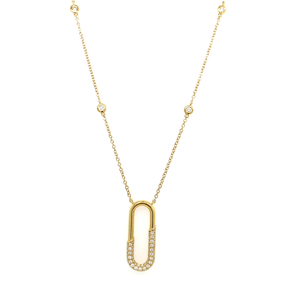18K Yellow Gold Diamond Necklace
