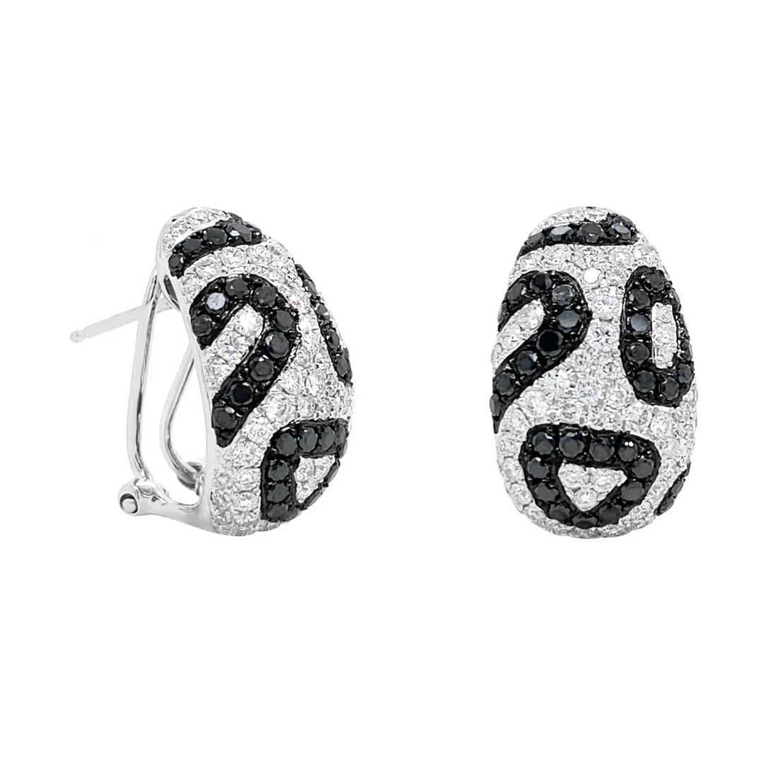 18K White Gold Black Diamond Earrings
