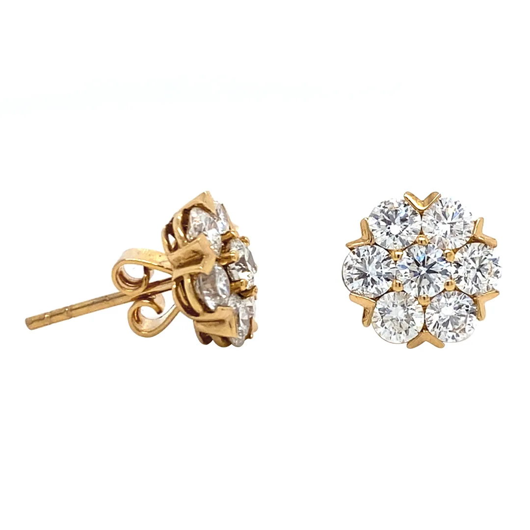 18K Yellow Gold Diamond Earrings