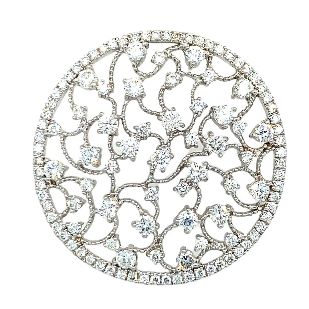 18K White Gold Diamond Pendant