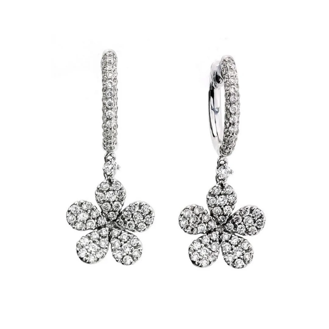 18K White Gold Diamond Earrings
