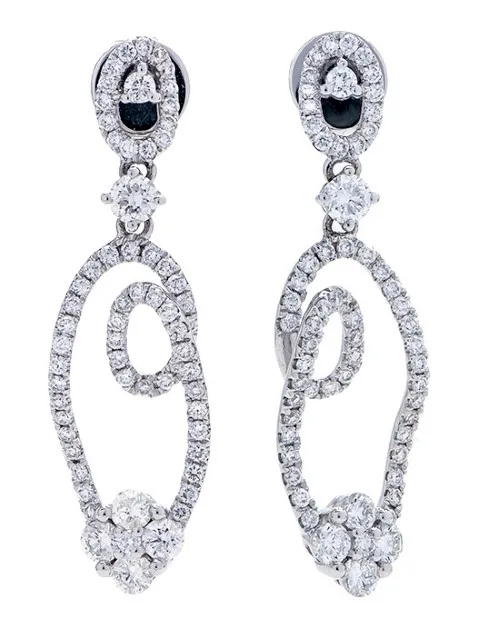 18K White Gold Diamond Earrings