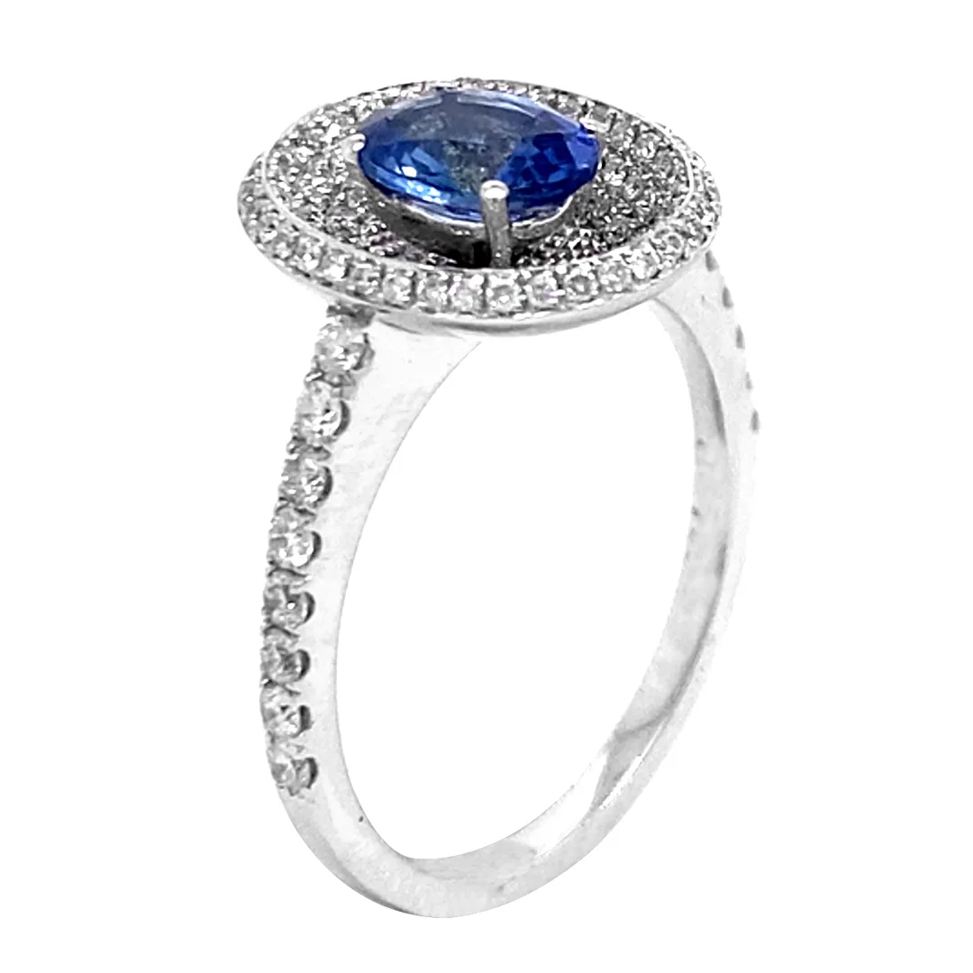 18K White Gold Sapphire Ring
