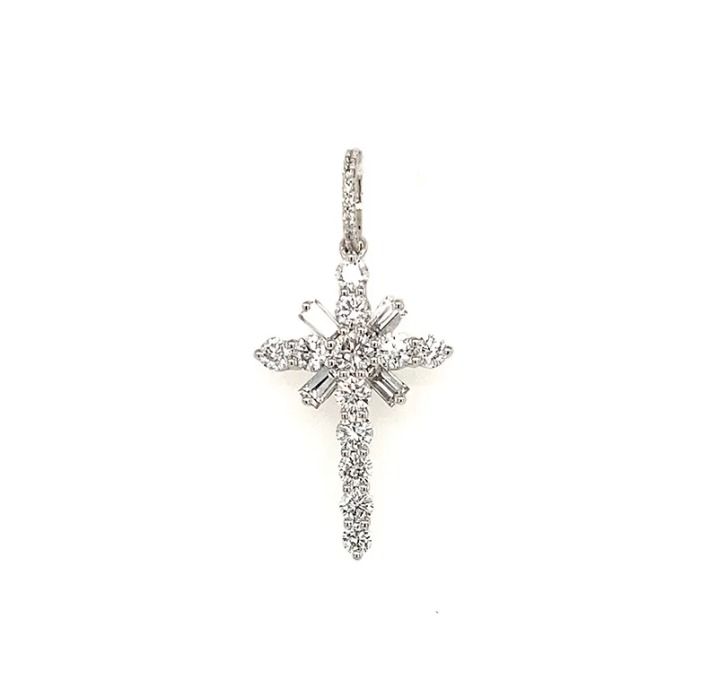 18K White Gold Diamond Pendant