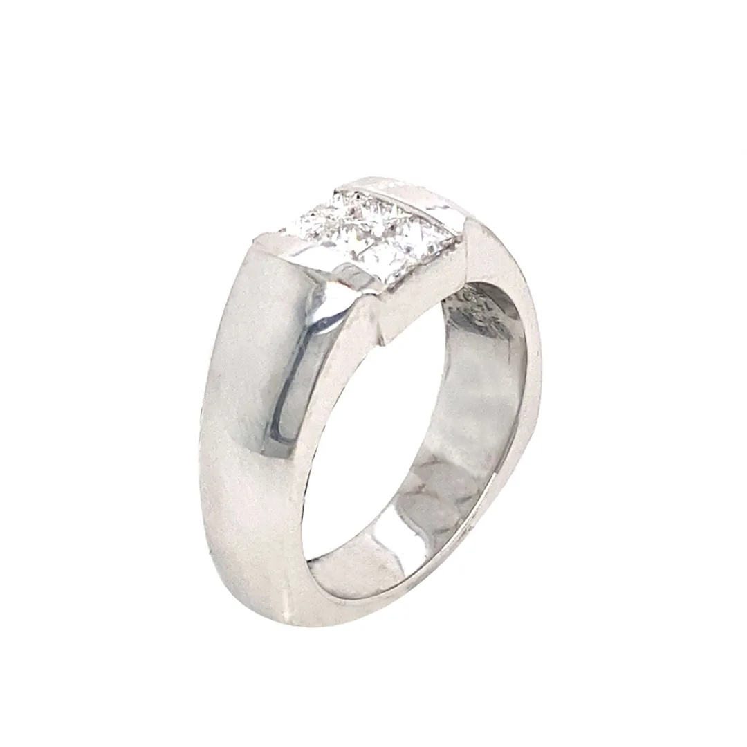 18K White Gold Diamond Men’s Ring