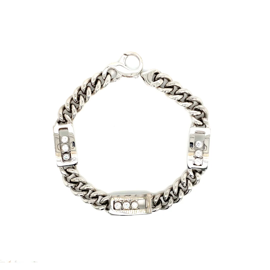18K White Gold Diamond Men’s Bracelet