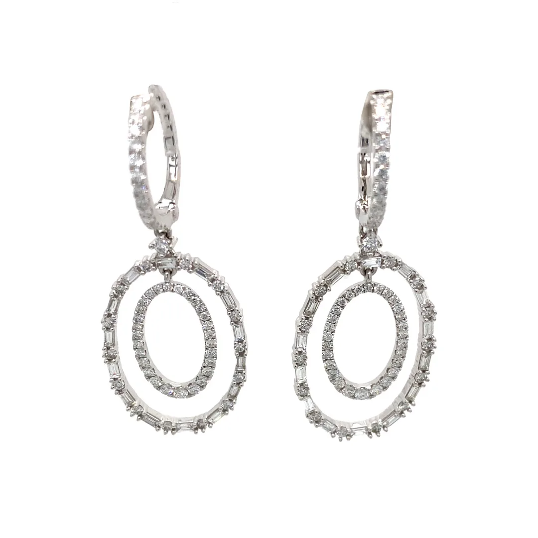 18K White Gold Diamond Earrings