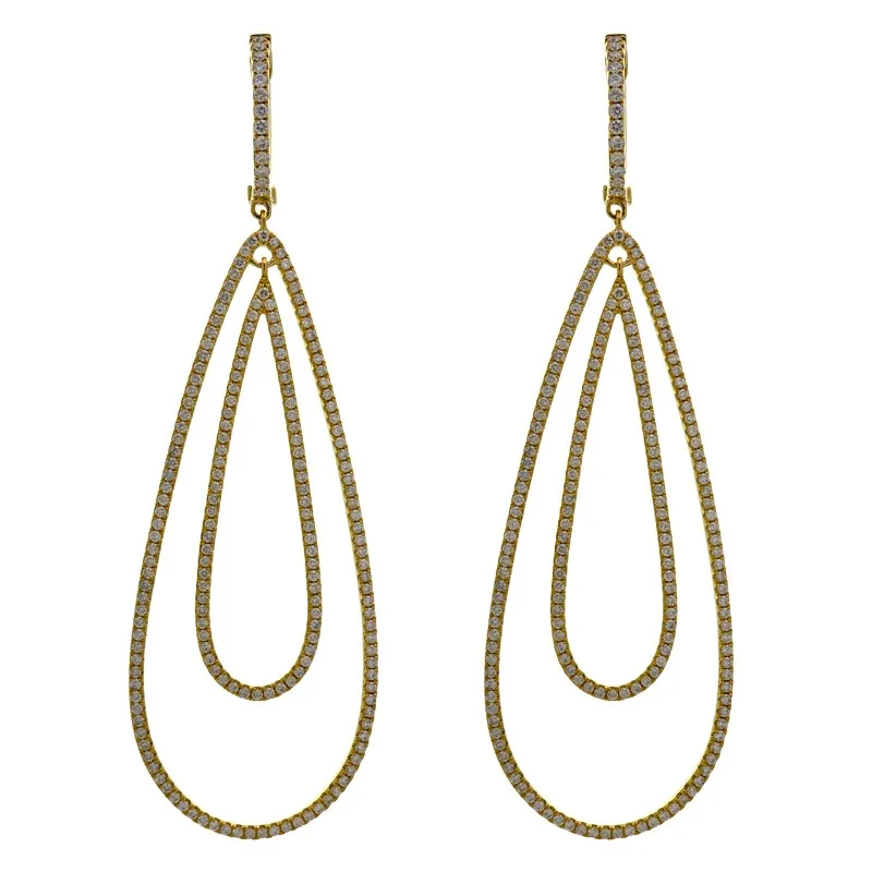 18K Yellow Gold Diamond Earrings
