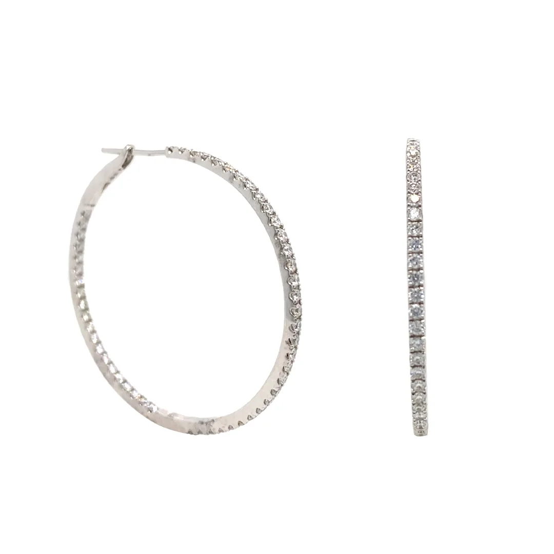 18K White Gold Diamond Earrings
