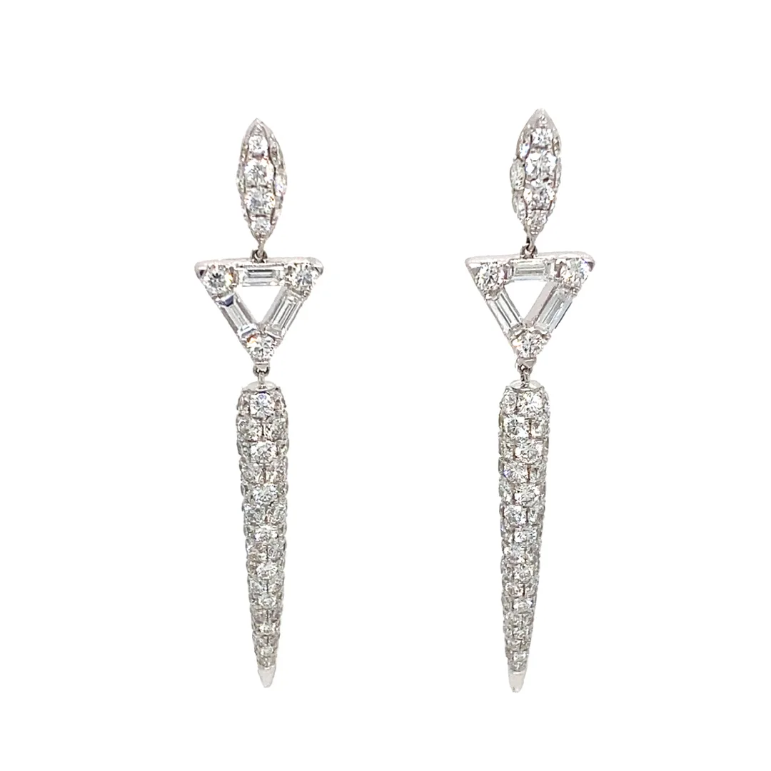 18K White Gold Diamond Earrings