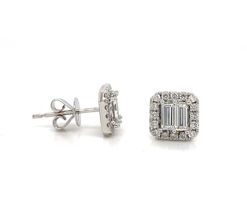 18K White Gold Diamond Earrings
