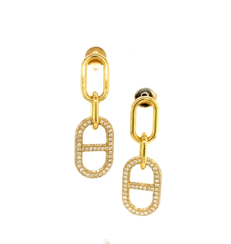 18K Yellow Gold Diamond Earrings