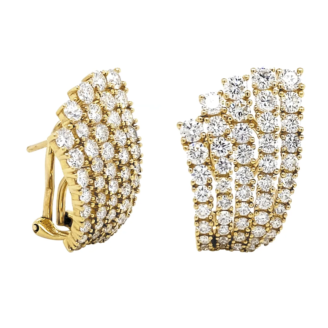 18K Yellow Gold Diamond Earrings