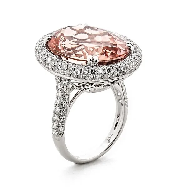 18K White Gold Morganite Ring