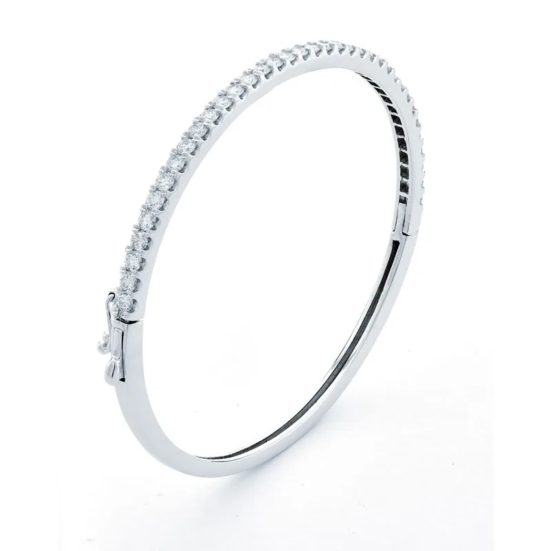 18K White Gold Diamond Bangle