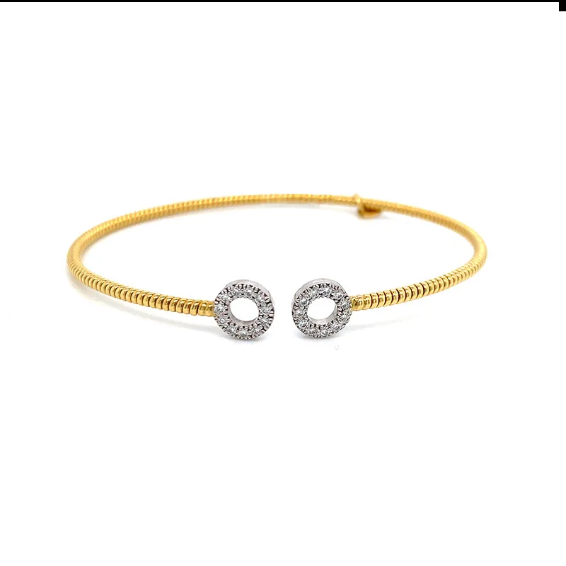 18K Two-Tone Gold Diamond Bangle