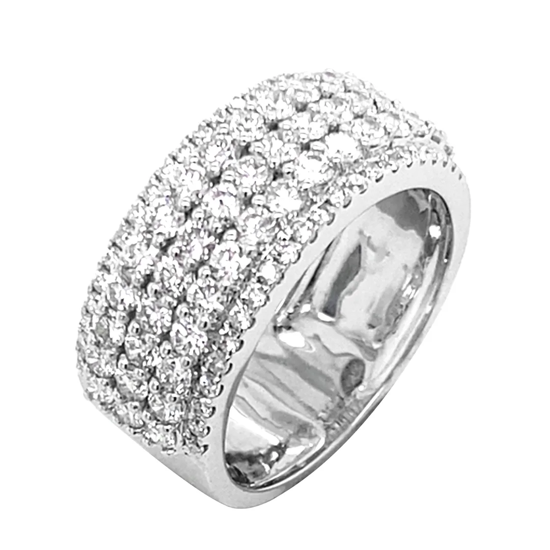 18K White Gold Diamond Band