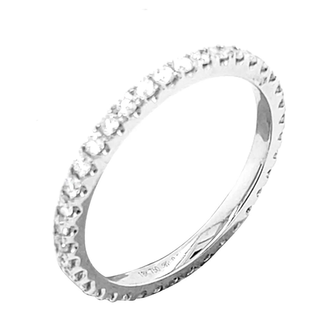18K White Gold Diamond Band