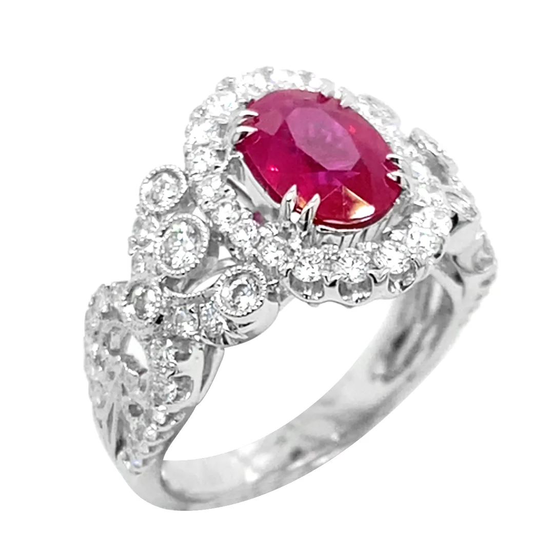 18K White Gold Ruby Ring