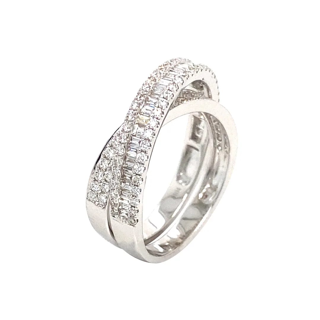 18K White Gold Diamond Band