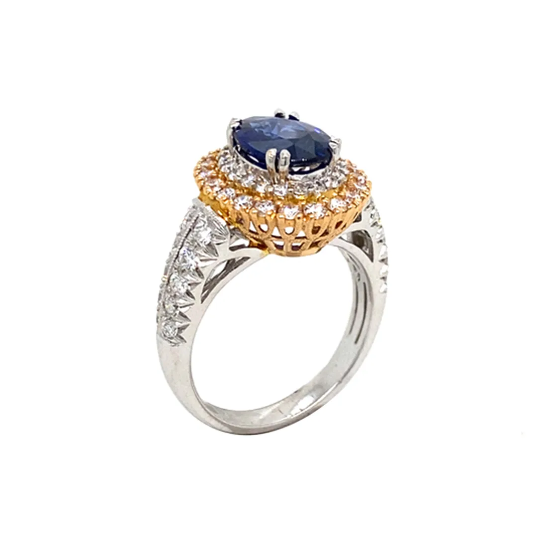 18K White Gold Sapphire Ring