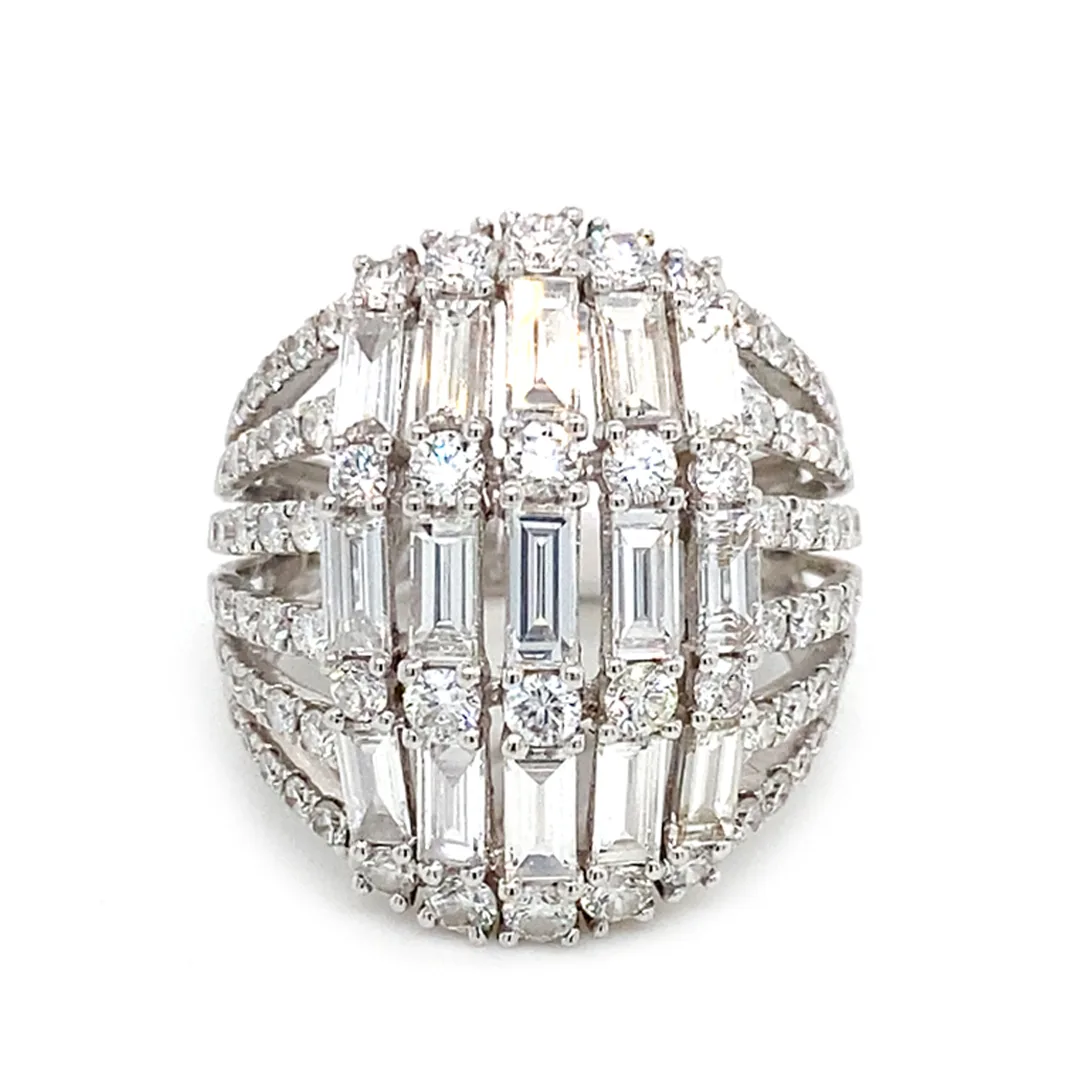 18K White Gold Diamond Band