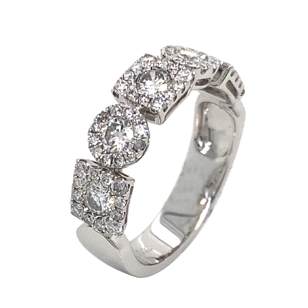 18K White Gold Diamond Band