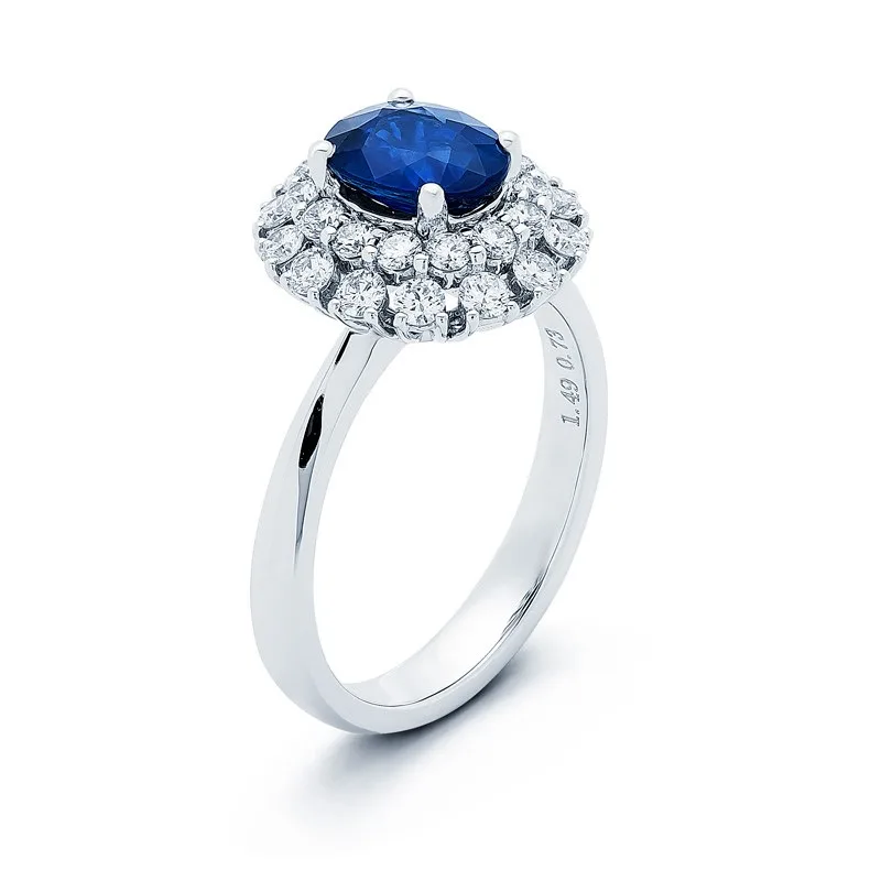 18K White Gold Sapphire Ring