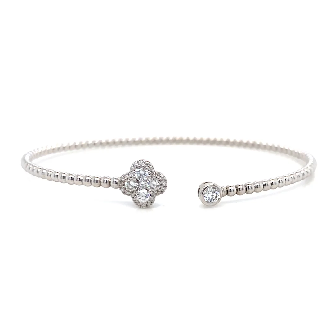 18K White Gold Diamond Bangle