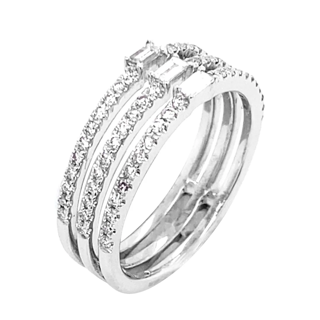 18K White Gold Diamond Band