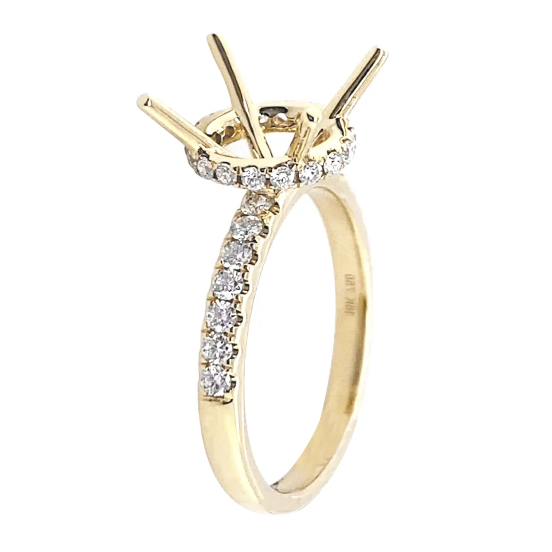 18K Yellow Gold Semi Mount Ring