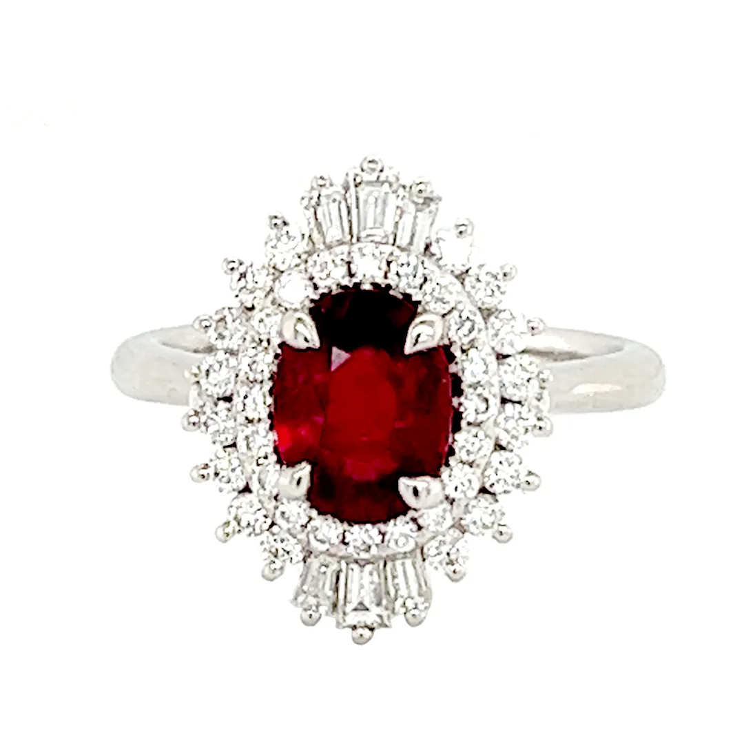18K White Gold Ruby Ring