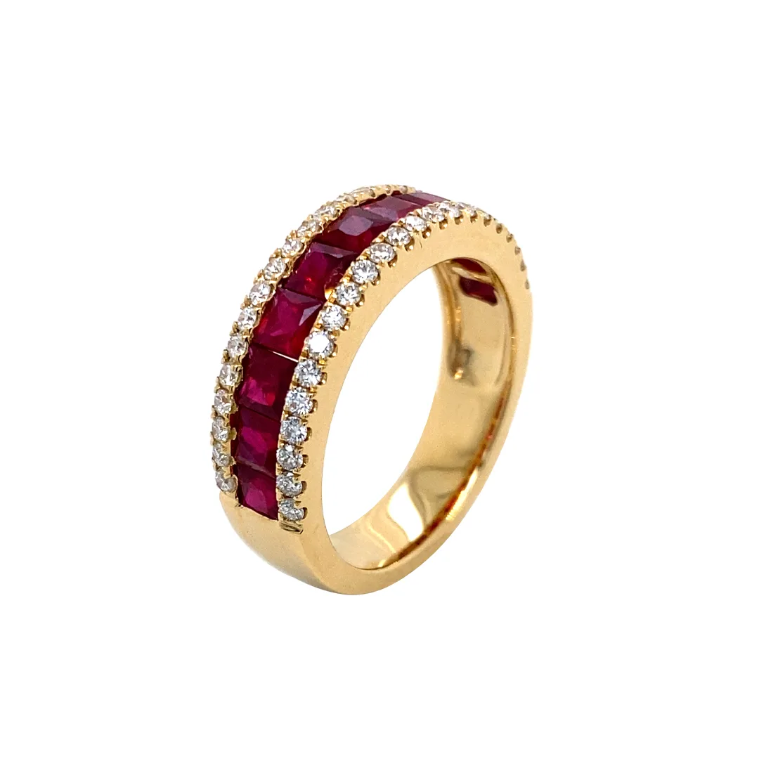 18K Yellow Gold Ruby Band